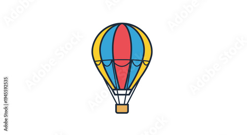 Colorful hot air balloon illustration flies high