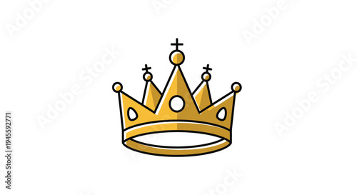 Illustration of a gold crown with crosses on a white background.