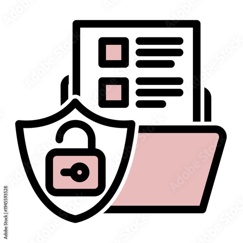 Privacy Protection Encryption icon from the Digital Business icon collection (Outline Color Lineal Style)