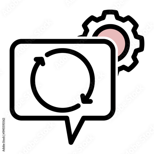 Auto Responder Automatic Message icon from the Digital Business icon collection (Outline Color Lineal Style)