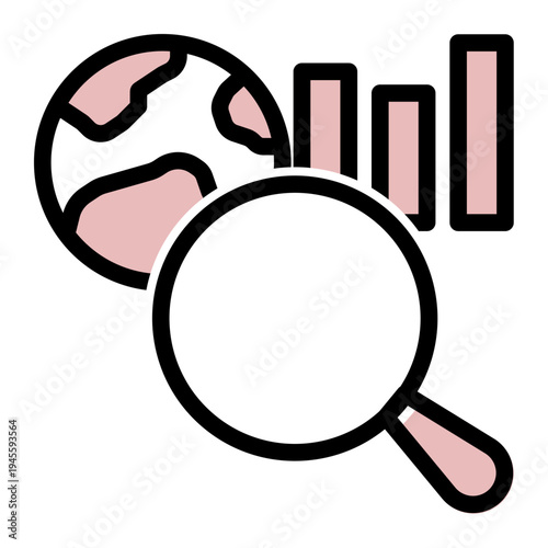 Search Engine Optimization Analysis icon from the Digital Business icon collection (Outline Color Lineal Style)