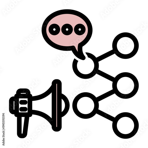 Shareable Social Media Campaign icon from the Digital Business icon collection (Outline Color Lineal Style)