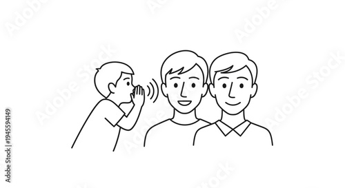 Man Whispering to Two Men.