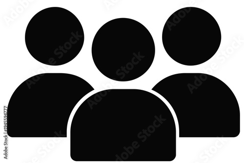 Group of silhouetted figures in a simple, minimalistic design against a dark background