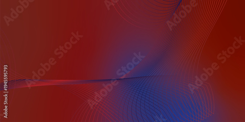 DarkRed and navy luminous wave ribbons streaming through a deep shadowy backdrop with scattered micro sparkles, futuristic tech atmosphere, vector illustration