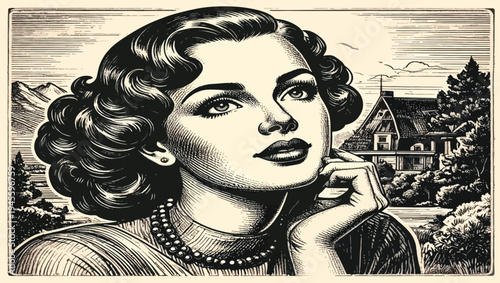 retro portrait of a woman