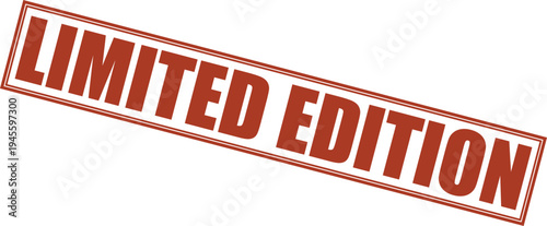 Limited Edition Red Grunge Rubber Stamp Vector