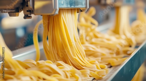 Automated Pasta Cutter Slicing Long Fresh Pasta Sheets