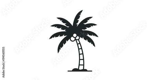 Palm Tree Silhouette with Ladder Illustration.