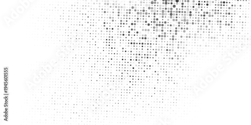 Art mesh dotted wave halftone gradient background. Faded grit noise texture. White and black sand modern abstract