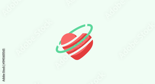 Abstract Heart Logo with Orbiting Ring - Love, Healthcare, Valentine Concept