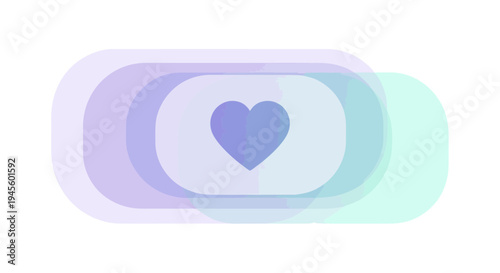 Abstract Heart Shape with Gradient Overlays - Love, Romance, Kindness, Care