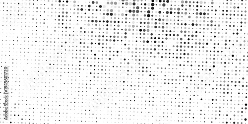 Art dotted wave halftone gradient background. Faded grit noise texture. White and black sand simple art design