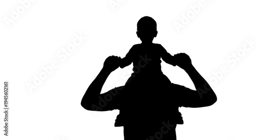 Silhouette of Father and Child Playing Together.