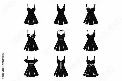 Silhouette collection of nine iconic women’s dress designs