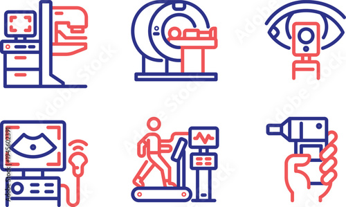 Various medical imaging and diagnostic equipment in operation