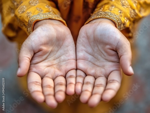 Hands giving Zakat al-Fitr charity to a person in need, representing generosity and compassion