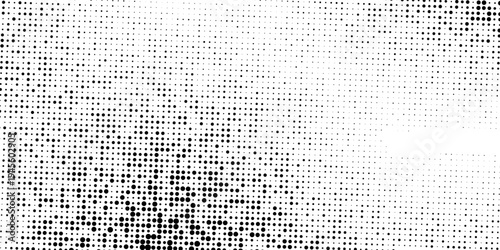 Abstract dotted wave halftone gradient background. Faded grit noise texture. White and black sand simple