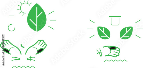 Ancient symbols depicting nature, fertility, and human connection to the earth