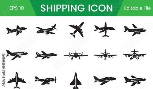 Professional Business and Finance Silhouette Icon Set for Corporate Management and Financial Services