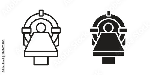 MRI and CT Scanner icon vector pack. Thin linear and black flat style.