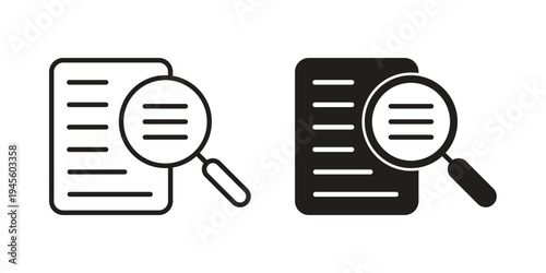 Overview icon vector pack. Thin linear and black flat style.