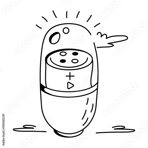 Sketchy style illustration of a smart speaker
