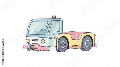 Airport Pushback Tug Vector Illustration
