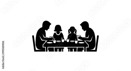Three People Sitting at Table Together.