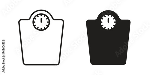 Scales icon vector pack. Thin linear and black flat style.