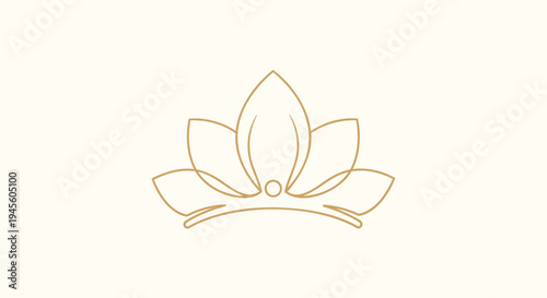 Golden lotus flower icon vector