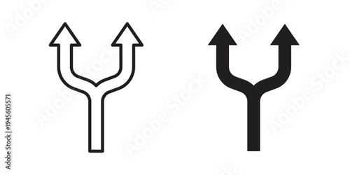 Split icon vector pack. Thin linear and black flat style.