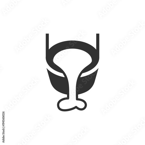 Molten metal pouring from crucible icon. Metal casting and foundry process. Monochrome black and white symbol