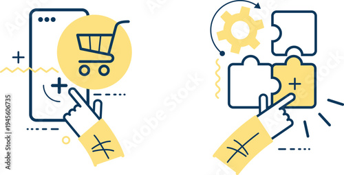 Integration of shopping carts with puzzle piece solutions for seamless e-commerce experiences