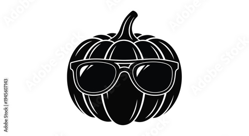 Cool pumpkin wearing sunglasses a stylish autumn graphic silhouette