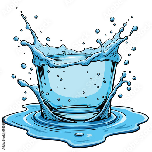 Splashing water in a glass.