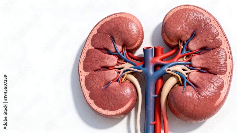 custom made wallpaper toronto digitalHigh-Tech Human Kidney Anatomy Visualization: 3D Medical Models of Kidneys (Showcasing Vascular Systems, Renal Structures, and Futuristic Color-Coded Diagrams) Set Against Scientific Backdrops