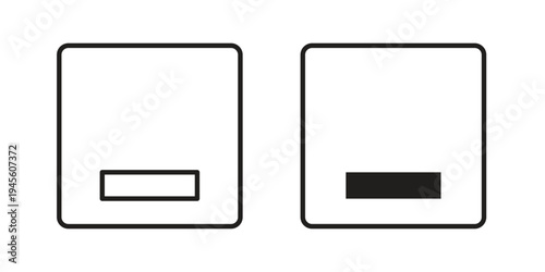 Window Minimize icon vector pack. Thin linear and black flat style.
