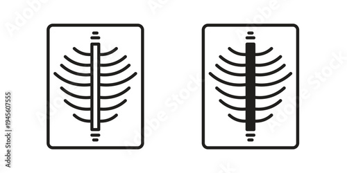 X ray icon vector pack. Thin linear and black flat style.