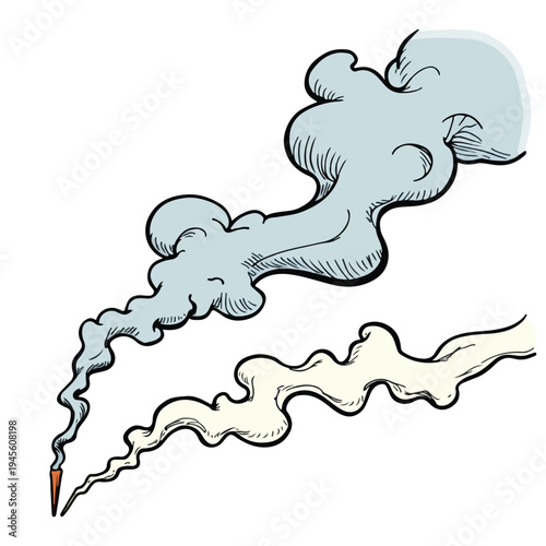 Smoke and fumes emission illustration.