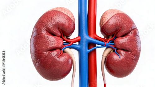 Wallpaper Mural High-Tech Human Kidney Anatomy Visualization: 3D Medical Models of Kidneys (Showcasing Vascular Systems, Renal Structures, and Futuristic Color-Coded Diagrams) Set Against Scientific Backdrops Torontodigital.ca