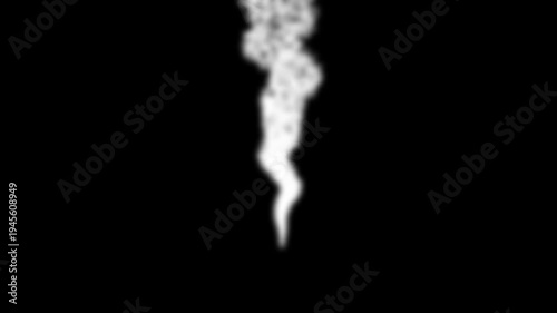 White Realistic Smoke Steam Overlay Isolated On Black Background Effect