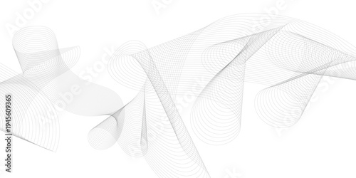 Abstract wave element for design. Digital frequency track equalizer. Stylized line art background. Vector illustration. Wave with lines created using blend tool. 