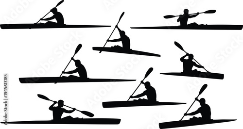 sport fishing boat silhouettes, anglers catching fish on lake, outdoor fishing activity, bass boat recreation, fisherman vector collection set