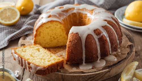 Lemon Meyer Bundt Cake with glaze