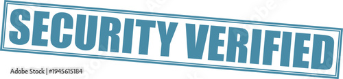Blue Security Verified Rubber Stamp Graphic