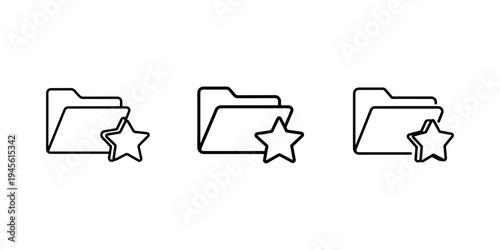 Folder with star icon symbol for favorite file management saving important document bookmarking and organization in digital archive system