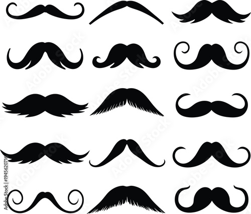 mustache set vector