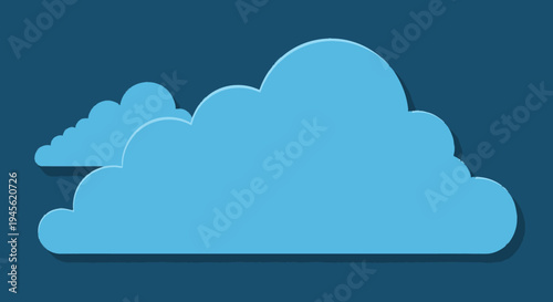 Light Blue Clouds Illustration Simple Design.