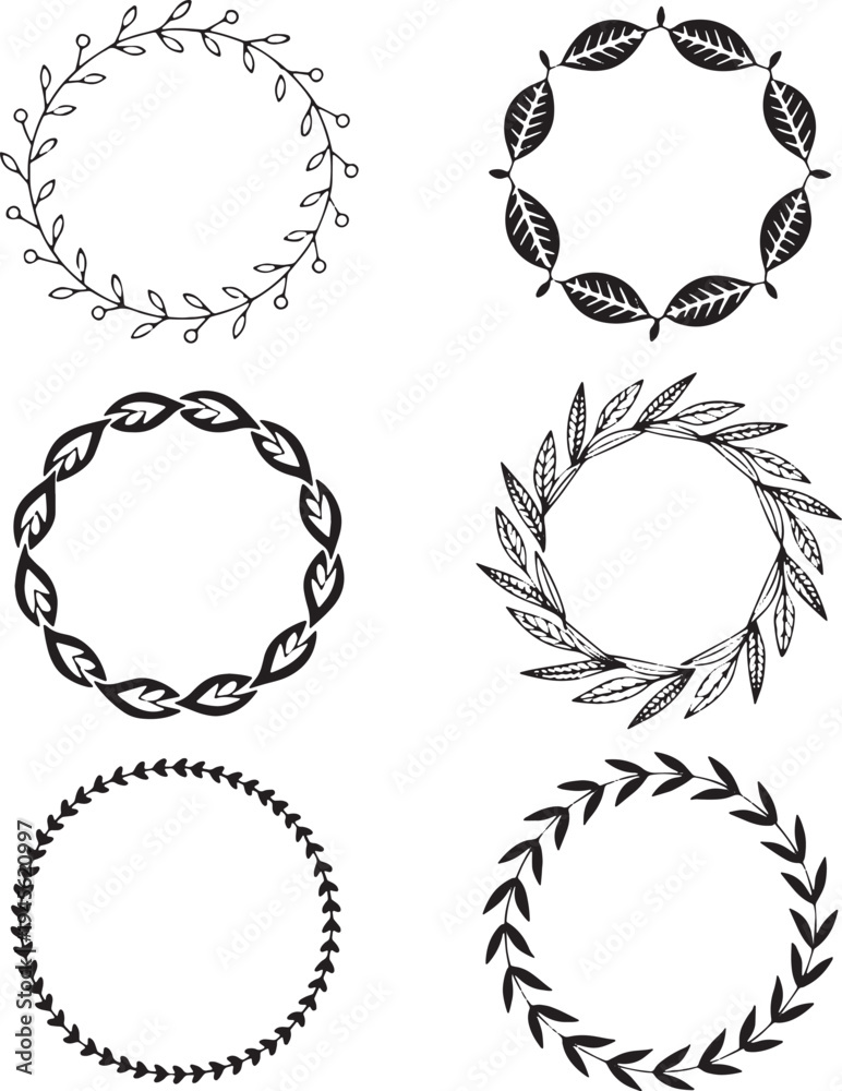 Obraz premium black and white laurel wreath